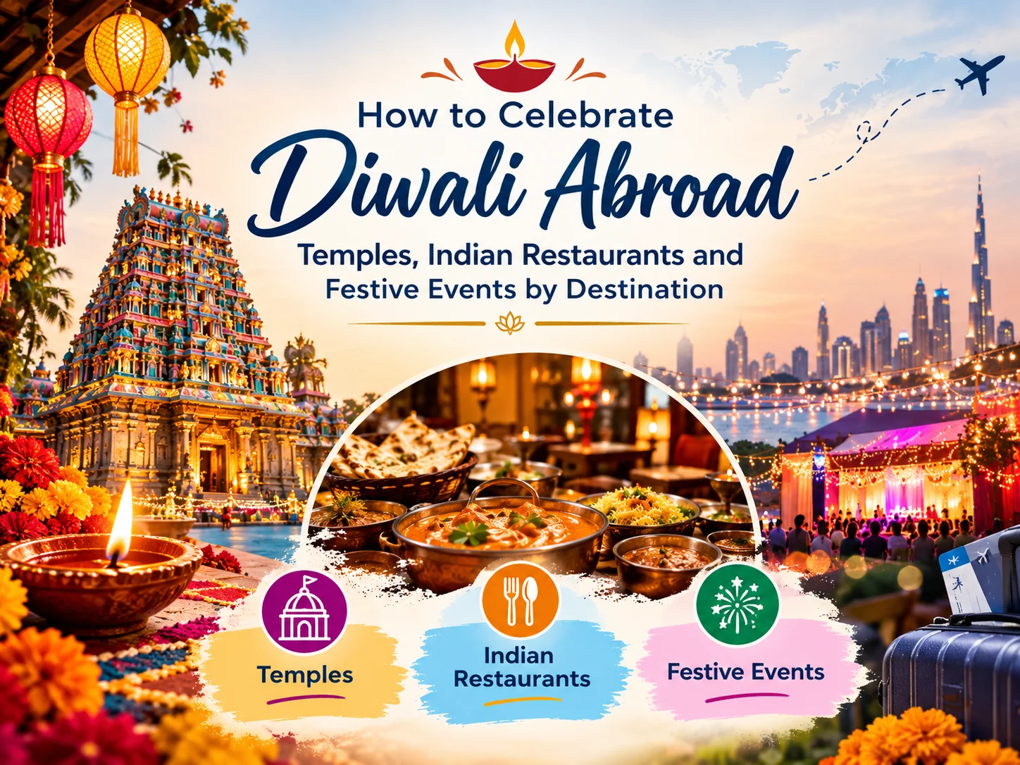 How to Celebrate Diwali Abroad: Temples, Indian Restaurants and Festive Events by Destination